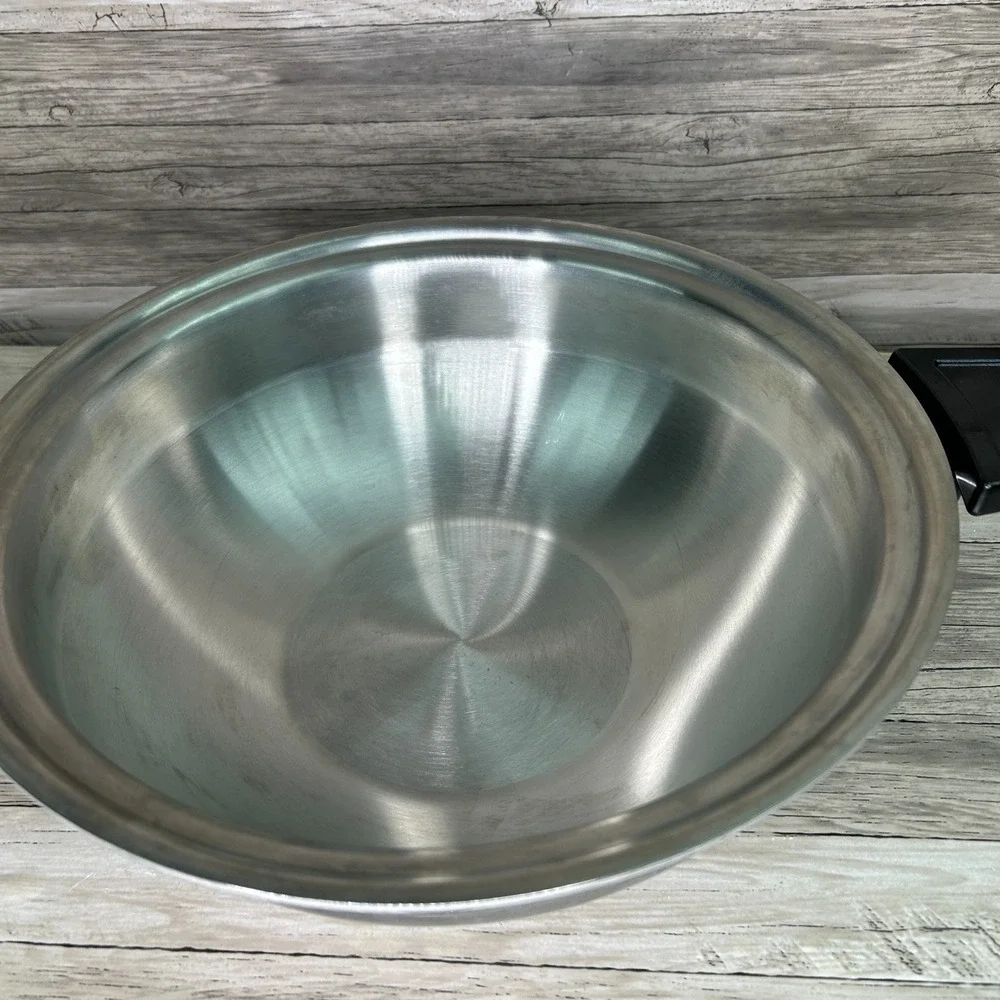 Kitchen Craft West Bend Wok Stainless Skillet Fry Pan Sauté Pot Lid